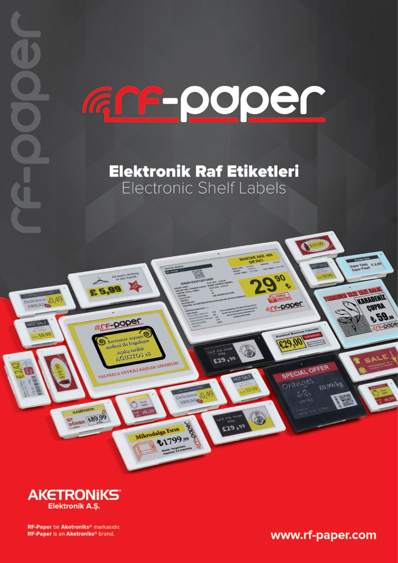 RF-Paper elektronik raf etiketleri katalog kapağı